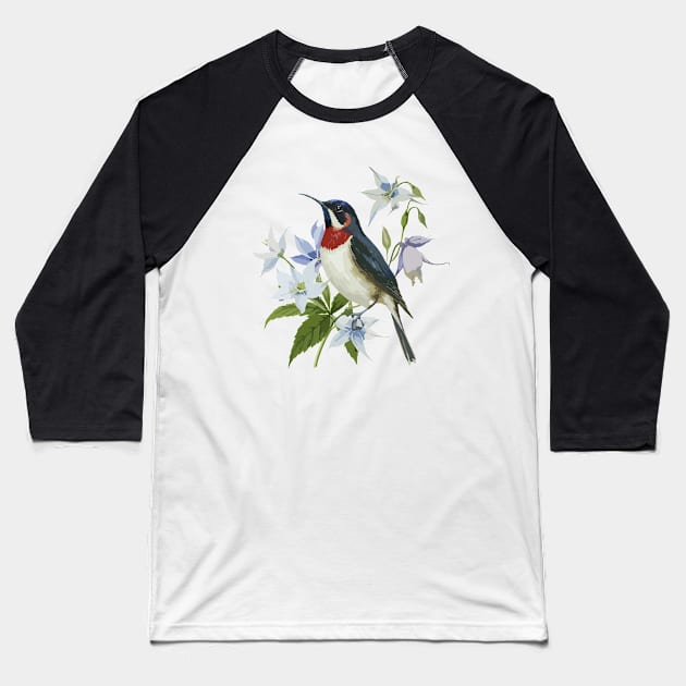 colombine flowers Baseball T-Shirt by SecuraArt